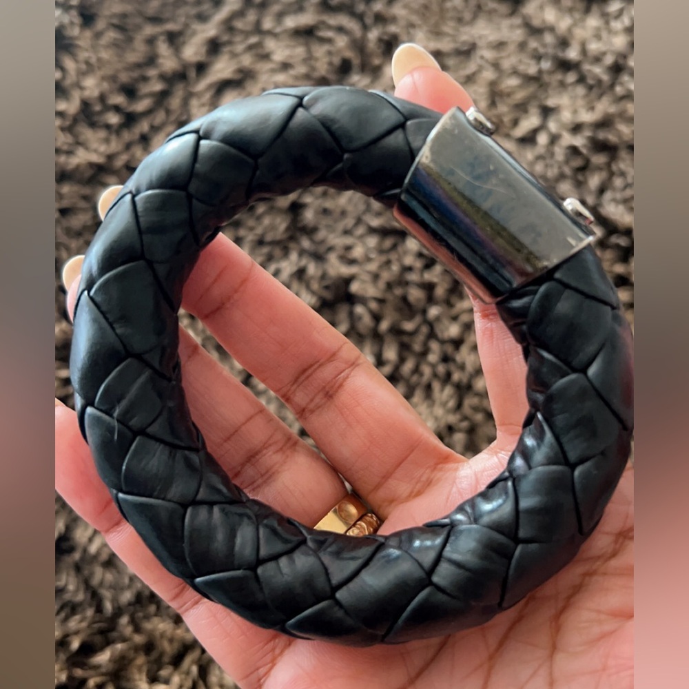 Burberry Leather Bangle. Rare.